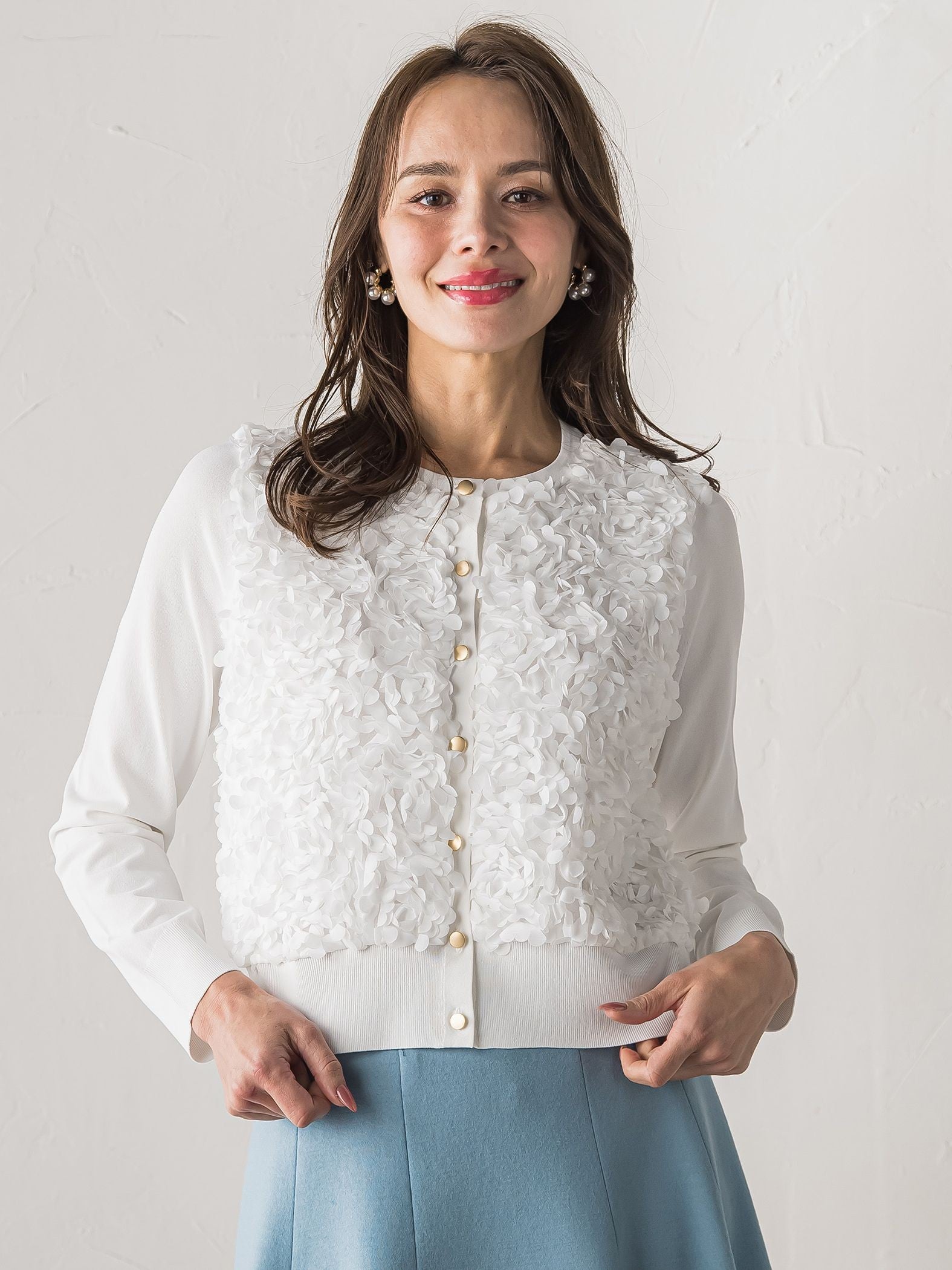 フラワーチュールドッキングカーディガン