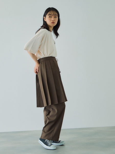 ラッププリーツスカートセットパンツ≪手洗い可能≫