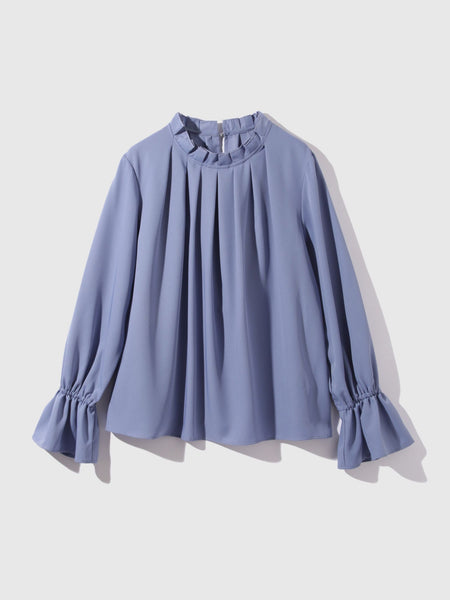 エステールギャバジンハイネックブラウス≪手洗い可能≫