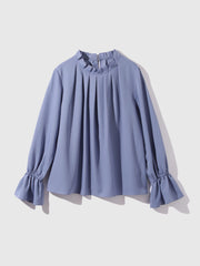 エステールギャバジンハイネックブラウス≪手洗い可能≫