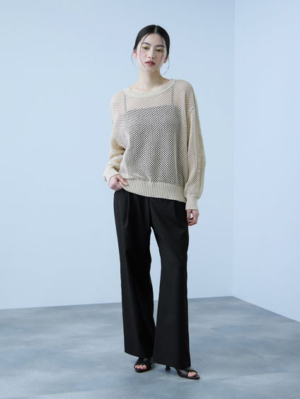 サイドポケットワイドタックパンツ