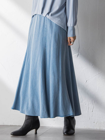 【40周年限定】カラーデニムセミフレアスカート