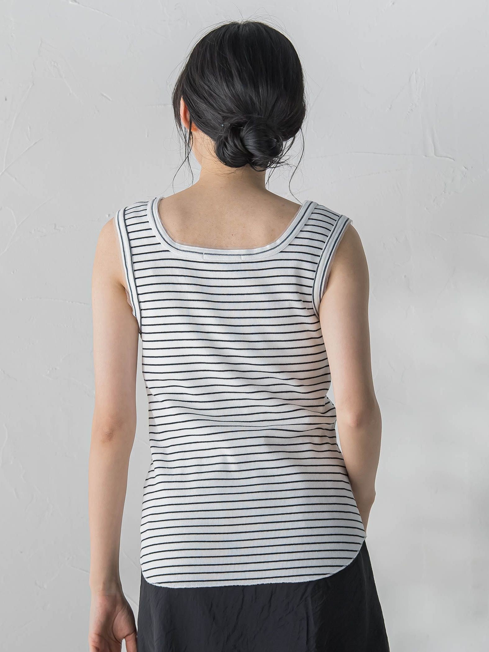 リブスクエアタンクトップ