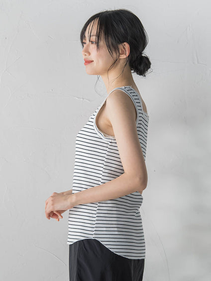 リブスクエアタンクトップ