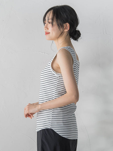 リブスクエアタンクトップ
