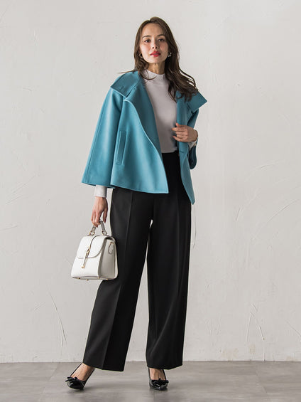 スタンドカラーショートコート