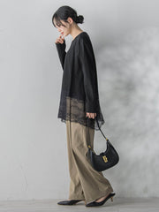 レースコンビカットソー