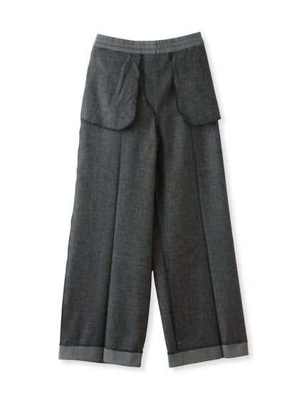 【大きいサイズ】エクセレントウォーム裏起毛ワイドパンツ