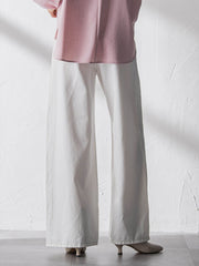 デニムワイドパンツ≪洗濯機で洗える≫