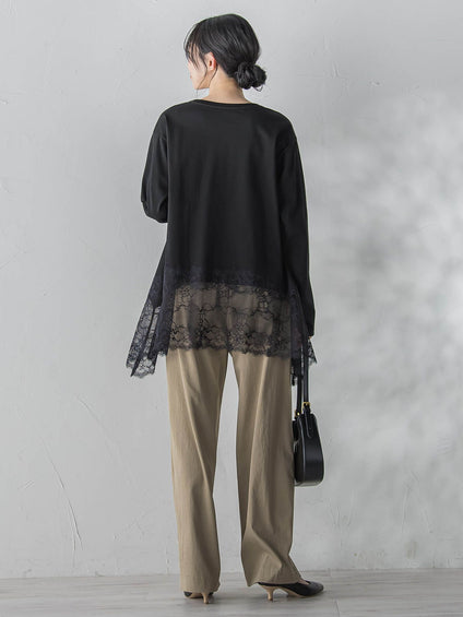 レースコンビカットソー