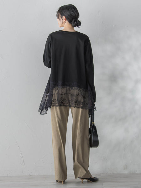 レースコンビカットソー