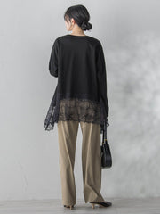 レースコンビカットソー