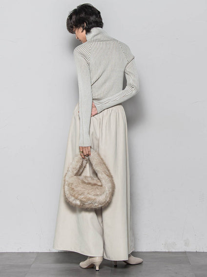 【WEB限定】プレーティングリブニットプルオーバー≪手洗い可能≫