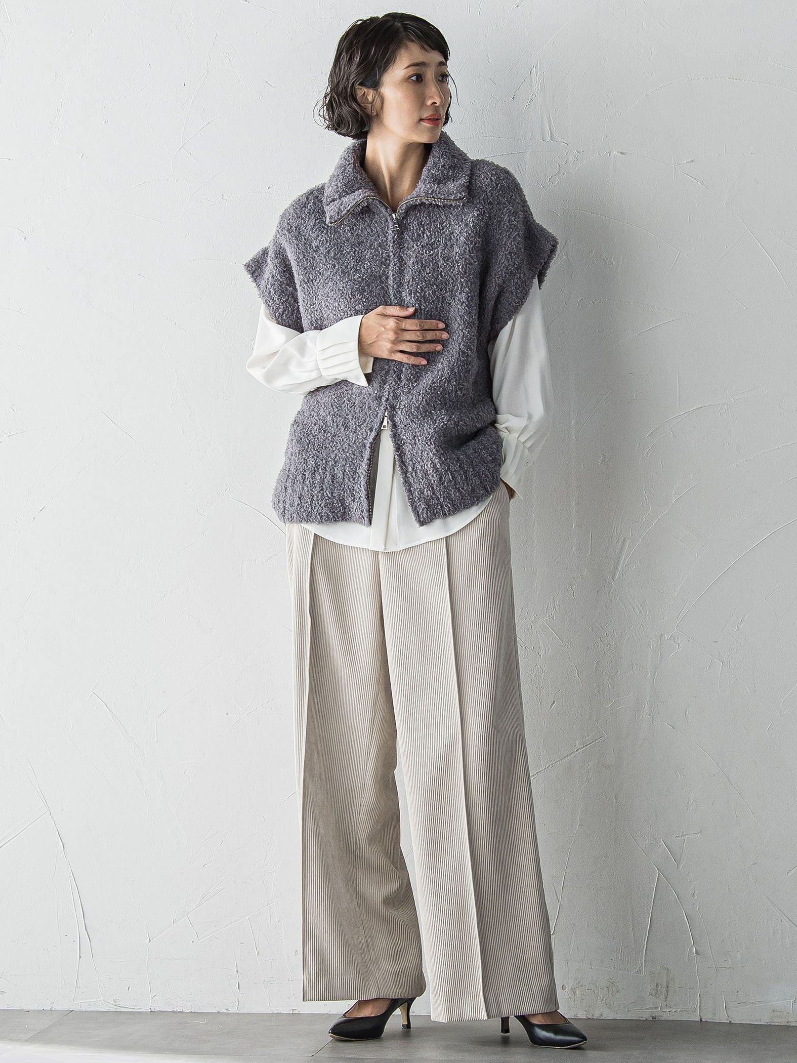 コーデュロイワイドパンツ≪洗濯機で洗える≫