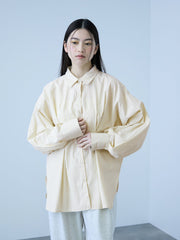 《きちんと映え》ストライプウエストタックシャツ