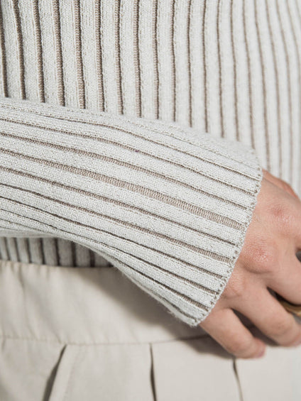 【WEB限定】プレーティングリブニットプルオーバー≪手洗い可能≫