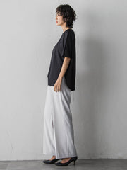 【大きいサイズ】バックサテン切り替えスムースカットソー