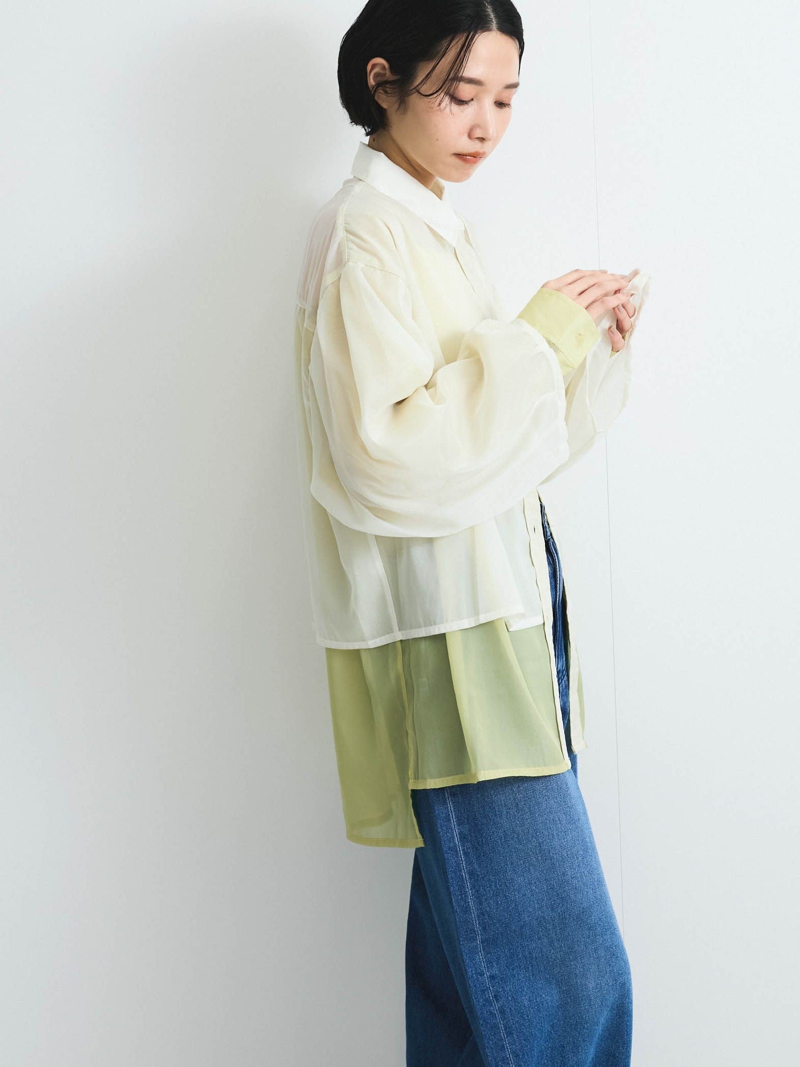 ラメシアーレイヤードシャツ≪手洗い可能≫