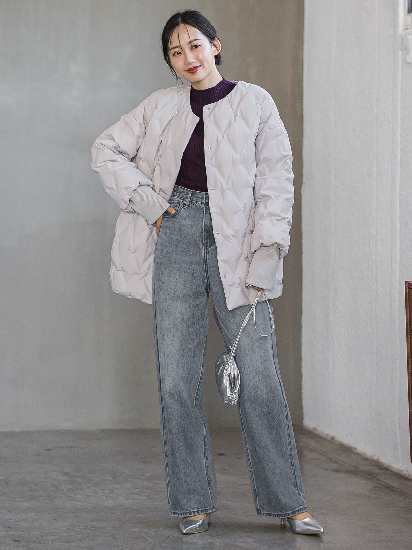 袖ボタンランダムリブニット≪手洗い可能≫