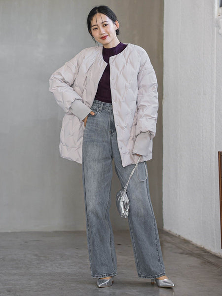 袖ボタンランダムリブニット≪手洗い可能≫