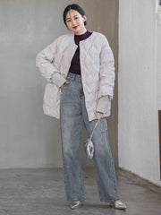 袖ボタンランダムリブニット≪手洗い可能≫