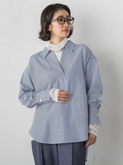 【大きいサイズ】シアー切り替えカットソー