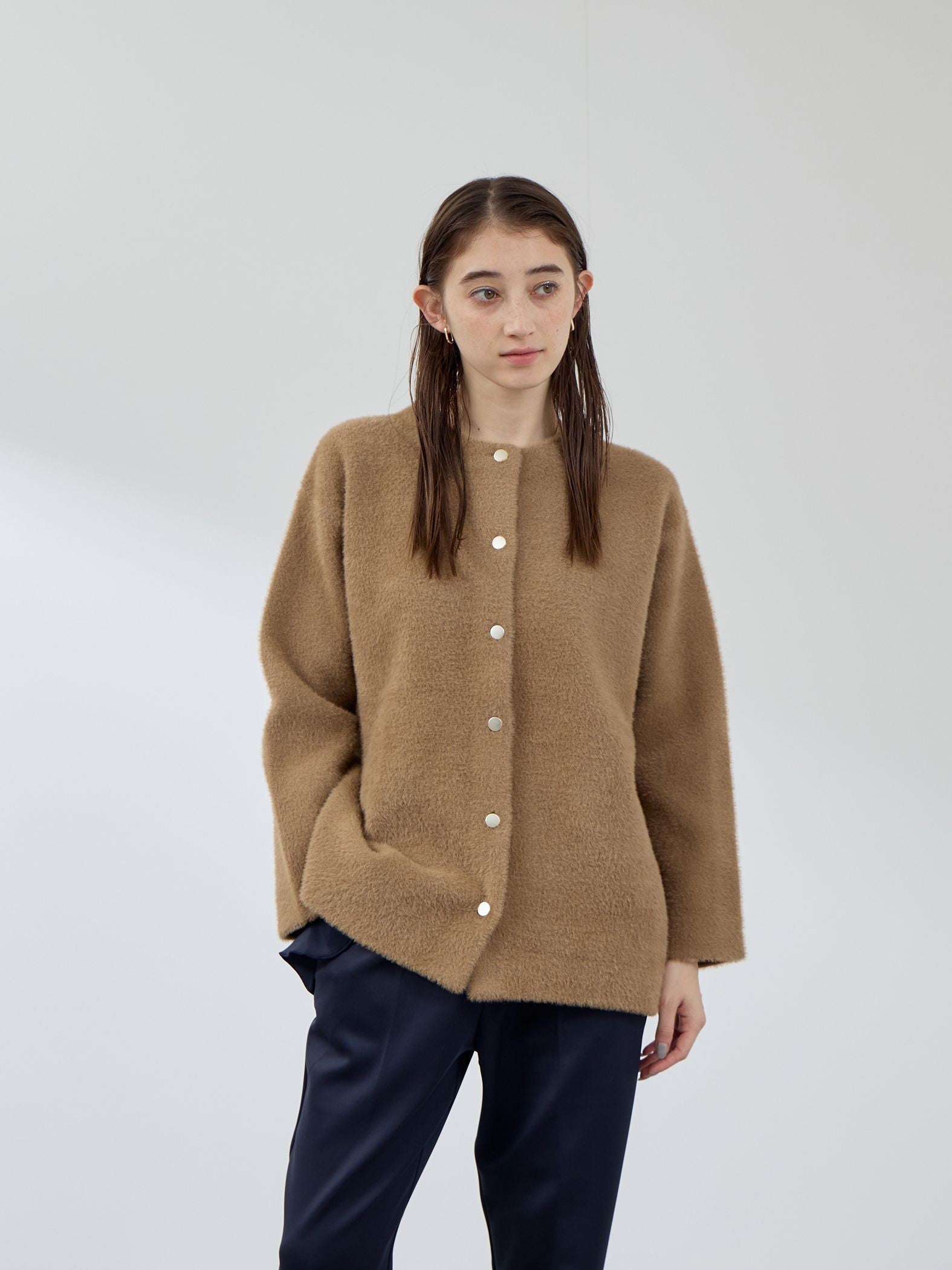 フェレットタッチWフェイスニットジャケット≪手洗い可能≫