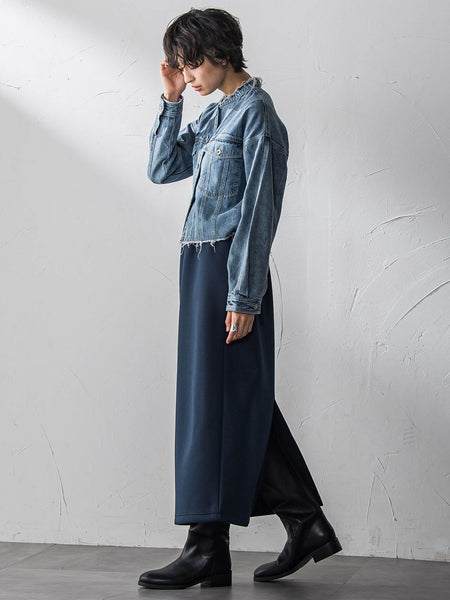 デニムショートジャケット≪洗濯機で洗える≫