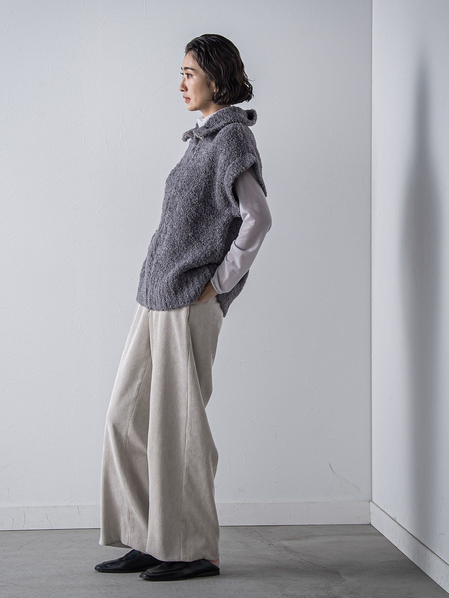 カーリングヤーンジップジレ≪手洗い可能≫