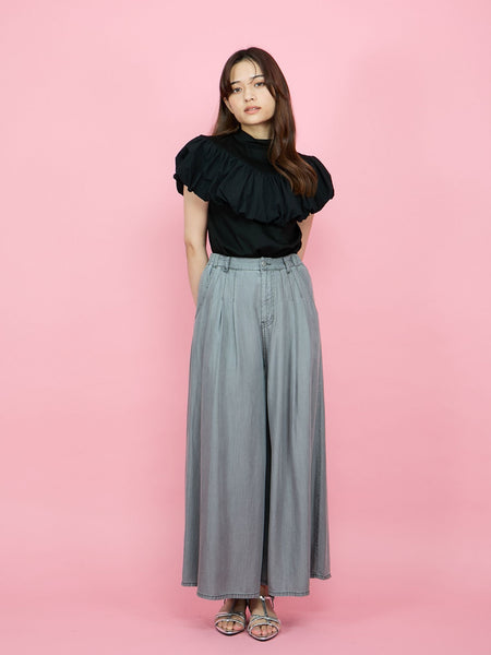シルケットカットフリルトップス≪手洗い可能≫