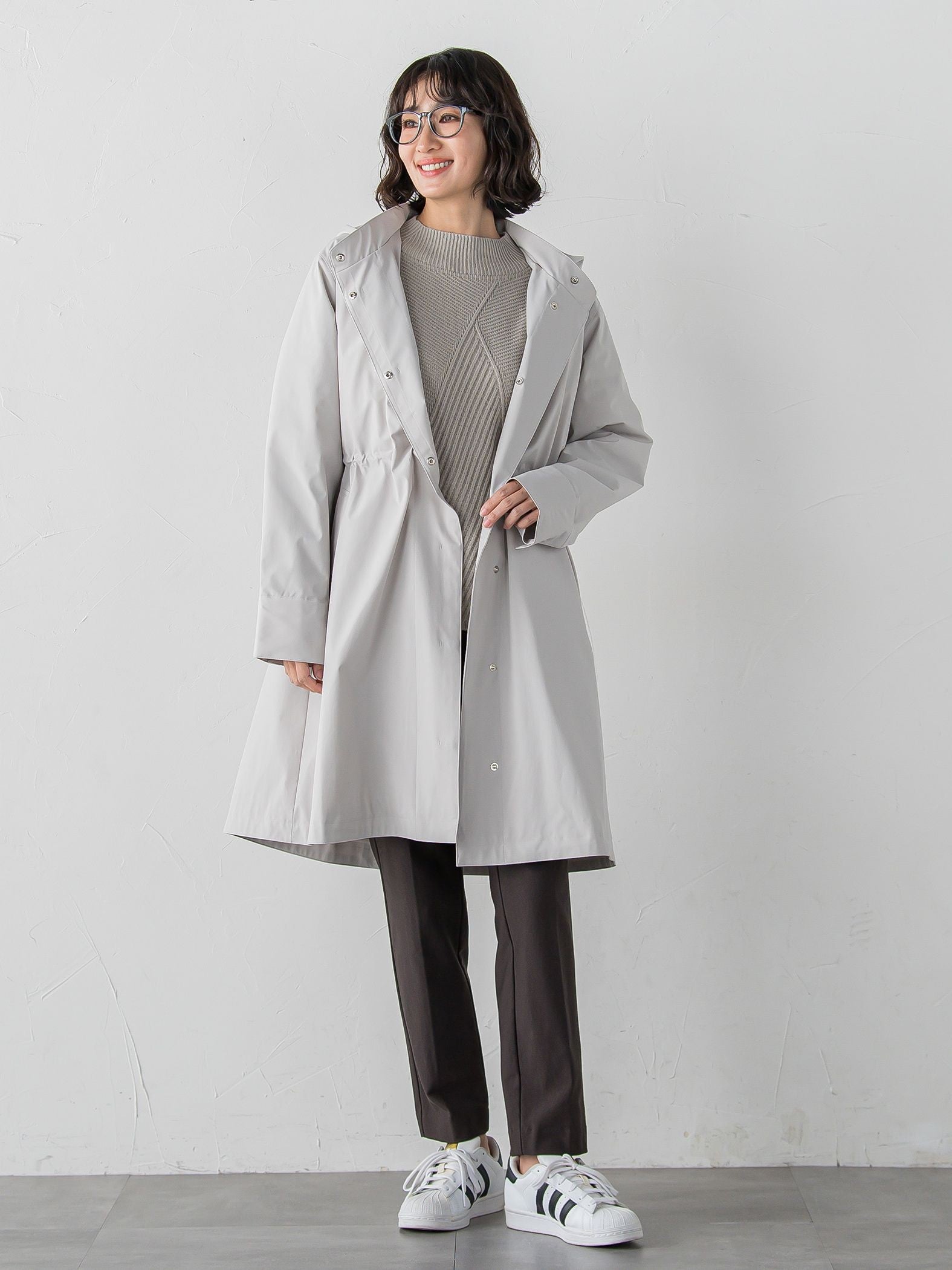 【大きいサイズ】ヘリンボーンニット