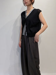 【2piece】sheer layerd vest