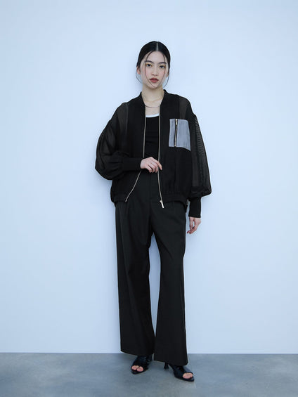 【大人の抜け感】メッシュブルゾン