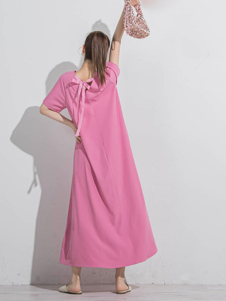 極美品♡ ルイヴィトン シルク100% ロゴ ロング丈ワンピース リボン 36 レディース