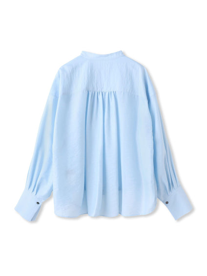 シアーバンドカラーブラウス≪洗える≫