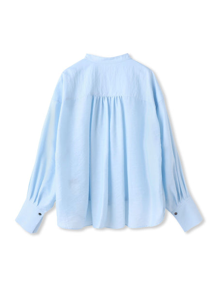 シアーバンドカラーブラウス≪洗える≫