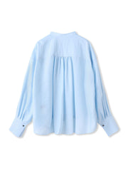 シアーバンドカラーブラウス≪洗える≫