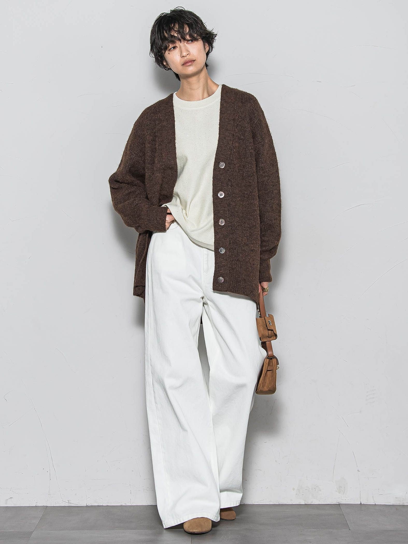 ミニスパンコールクルーネックニット≪手洗い可能≫