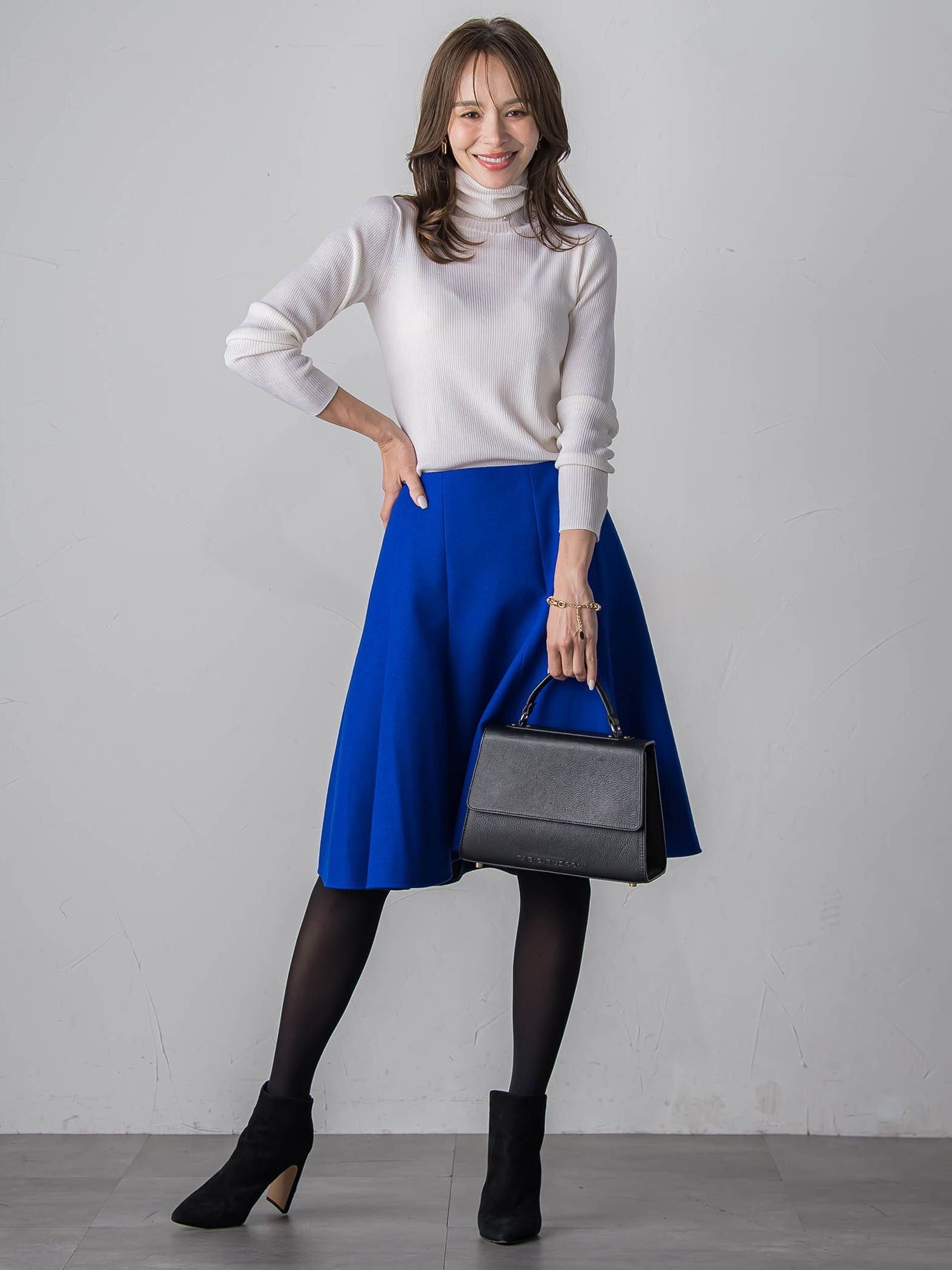 スパンコールリブタートルニット≪手洗い可能≫