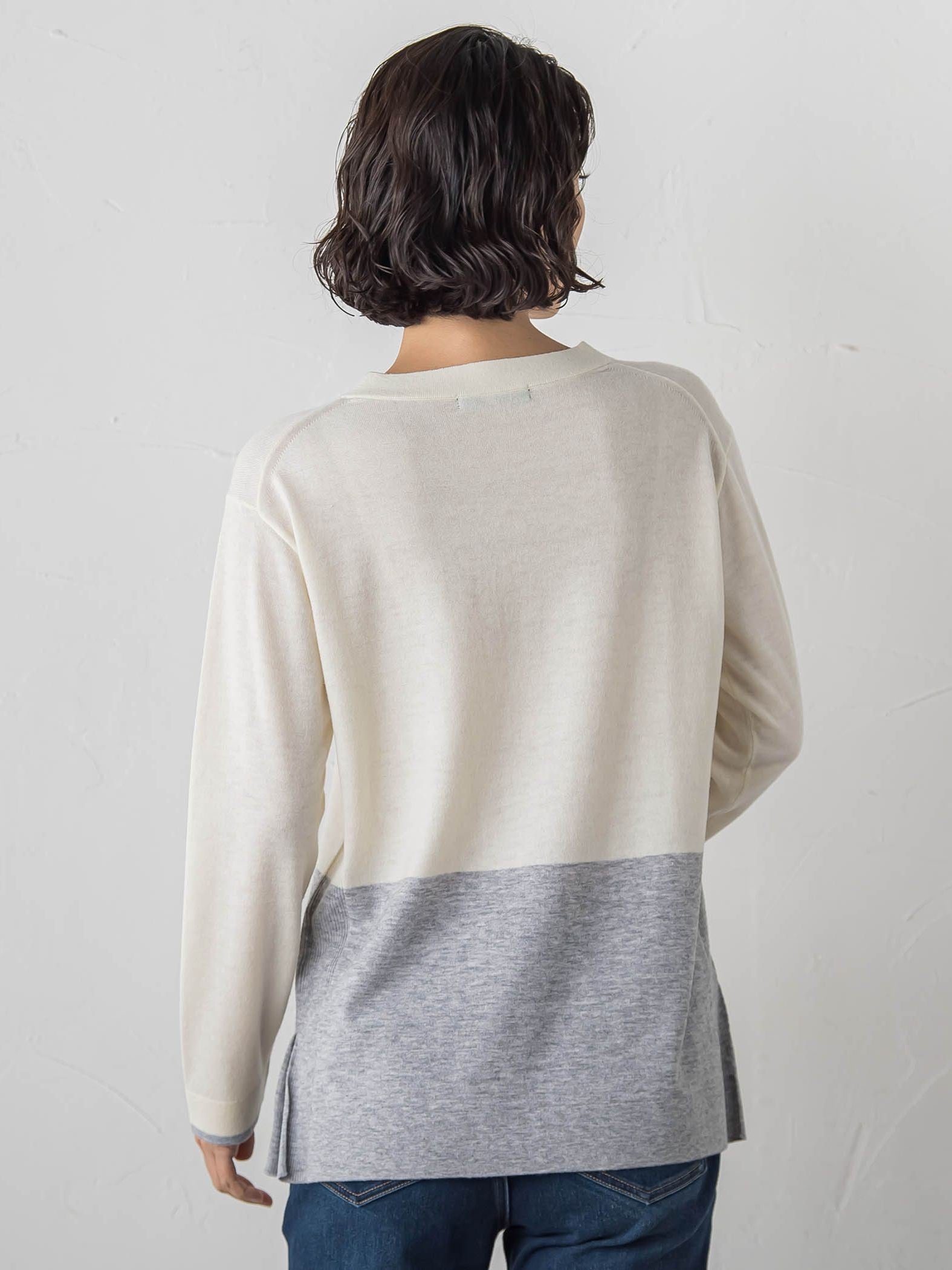 【大きいサイズ】ファインウールVネックニット