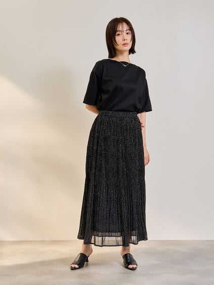 ランダムドットマジョリカプリーツスカート