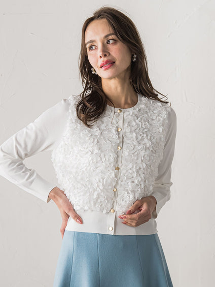 フラワーチュールドッキングカーディガン