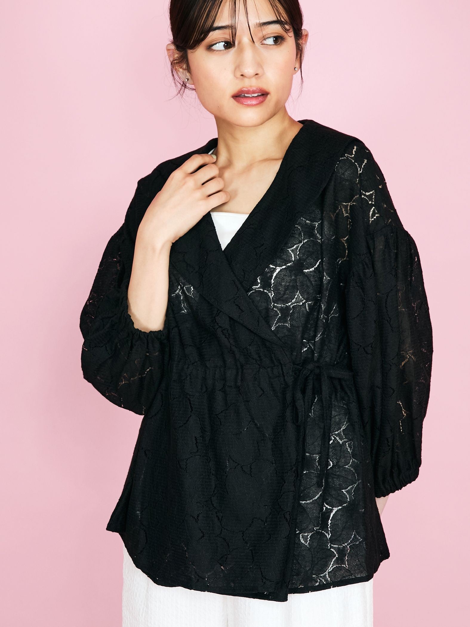 【SHIORI IRIE コラボ】レースカシュクールブラウス≪手洗い可能≫