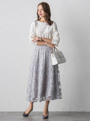 スパンコールテープチュールスカート