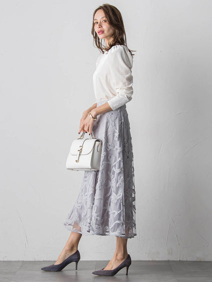 スパンコールテープチュールスカート