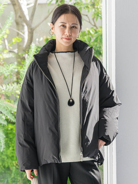 刺繍トリムハイネックニット≪洗える≫