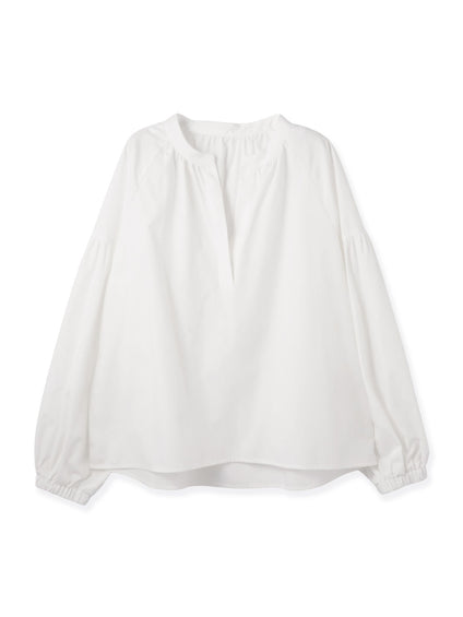 ハイカウントタイプライターキーネックブラウス