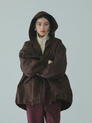 ボアライナー付きナイロンフーディブルゾン≪洗濯機で洗える≫