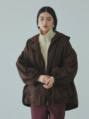 ボアライナー付きナイロンフーディブルゾン≪洗濯機で洗える≫