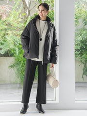 刺繍トリムハイネックニット≪洗える≫